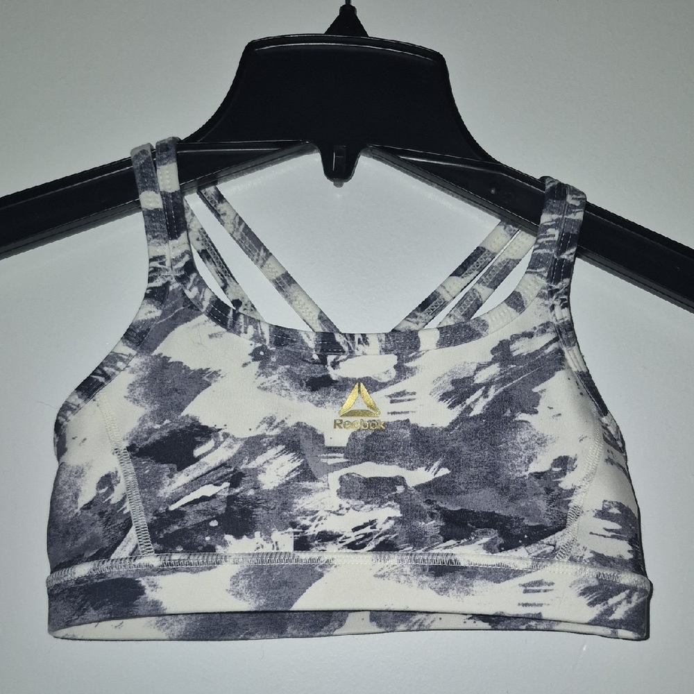 Reebok Kid's Black and White Patterned Sport Top